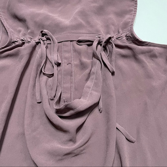 Naked Zebra Purple Sheer Lightweight Sleeveless Button Down Blouse Cutout Back S - Picture 6 of 6